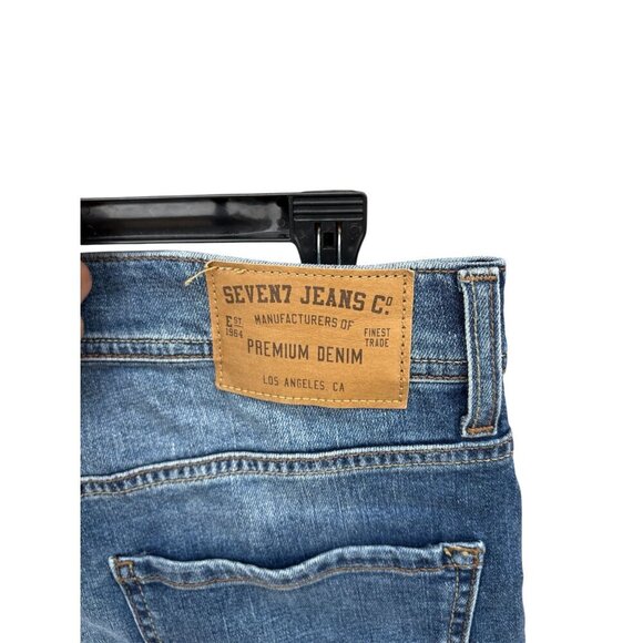 Seven7 Jeans Co. Slim Straight Mens Premium Denim Jeans 34x34 Blue - Picture 4 of 7